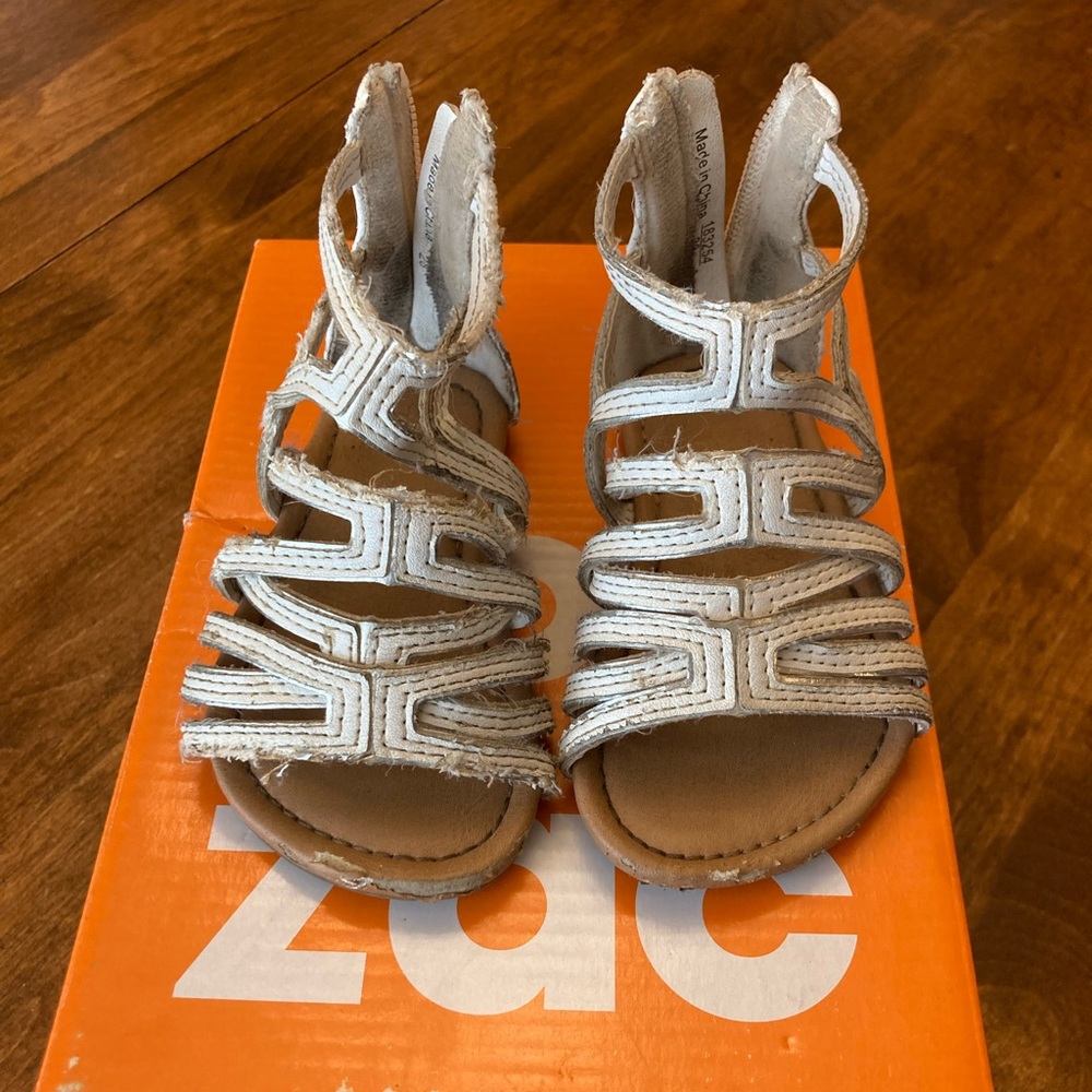 Toddler girls white gladiator sandals